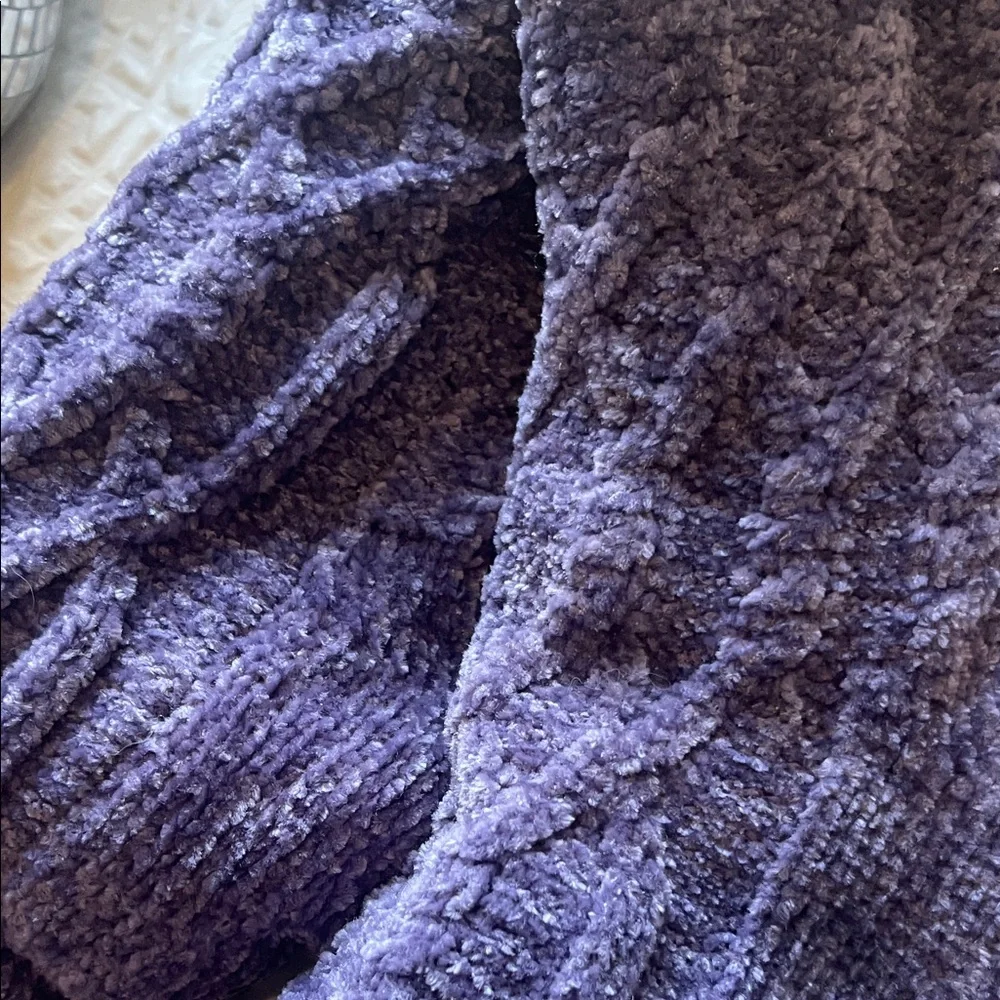 Cozy Purple Knit Slipper Socks